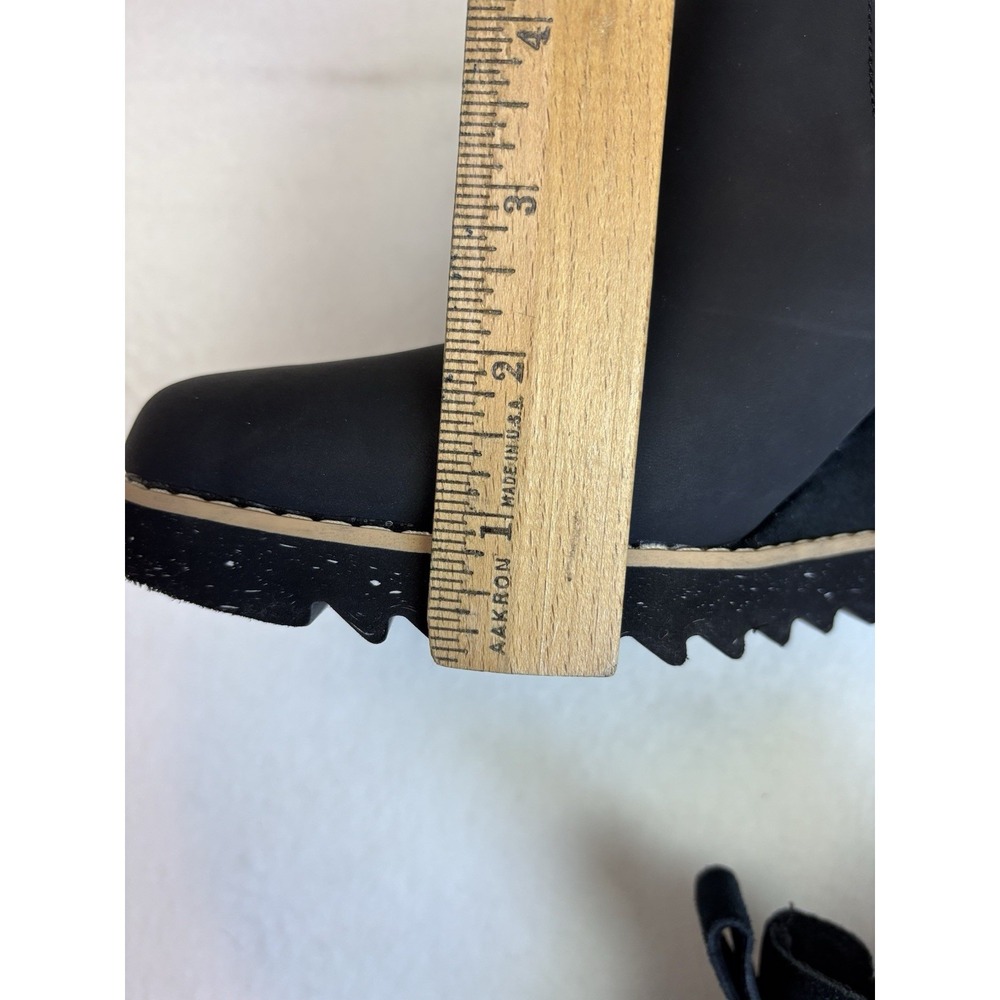 Tom's Black Suede Ankle Wedge Bootie Women's 10 Low‎ Top - Picture 7 of 9